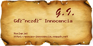 Göncző Innocencia névjegykártya